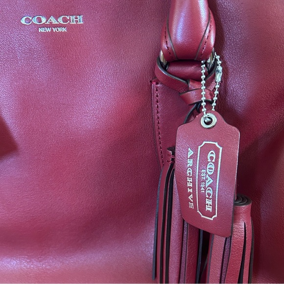 Coach Legacy # 21192 Leather Archive Zip Top Handle Bag - Black Cherry Red (NWT) - Picture 5 of 12